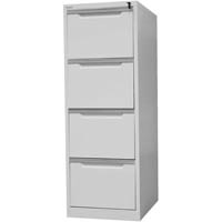 steelco filing cabinet 4 drawer 470 x 620 x 1320mm silver grey