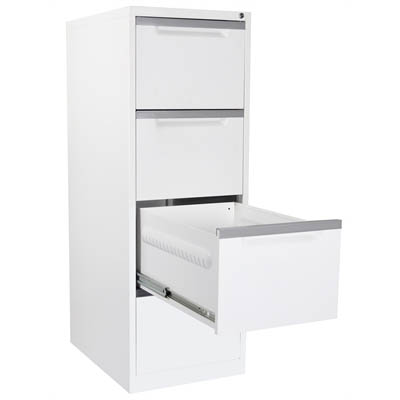 Image for STEELCO FILING CABINET 4 DRAWER 470 X 620 X 1320MM WHITE SATIN from That Office Place PICTON