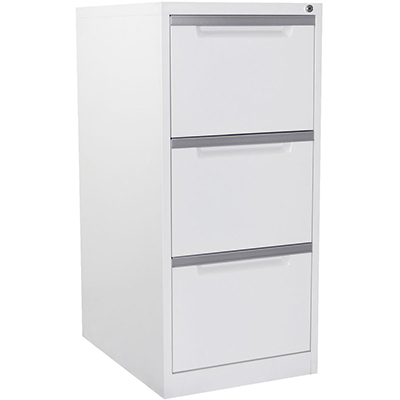 Image for STEELCO A3 FILING CABINET 3 DRAWER 580 X 620 X 1320MM WHITE SATIN from Office Heaven