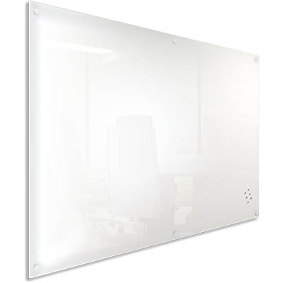 Image for VISIONCHART LUMIERE MAGNETIC GLASSBOARD WITH PEN TRAY 2100 X 1200MM WHITE from Office Heaven