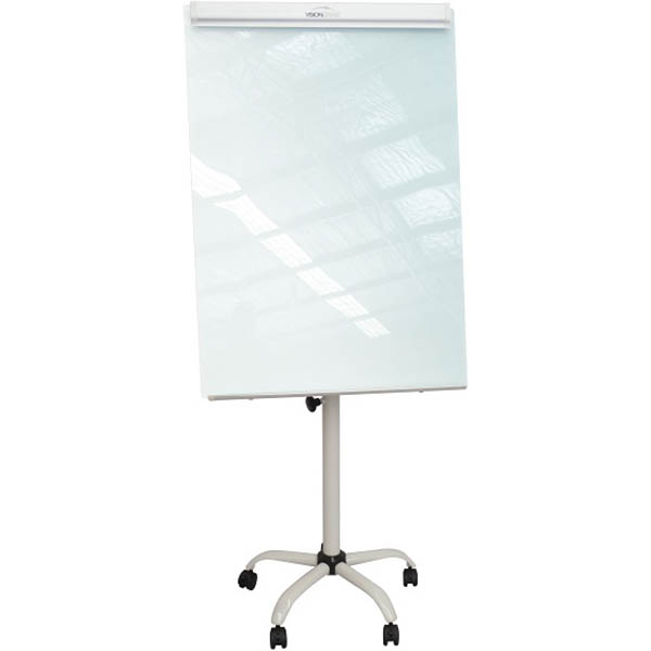 Image for VISIONCHART GLASSBOARD FLIPCHART EASEL STAND MAGNETIC 700 X 960MM from Prime Office Supplies