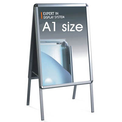 Image for VISIONCHART SNAP POSTER FRAME A-FRAME DOUBLE SIDED A1 SILVER from Mitronics Corporation