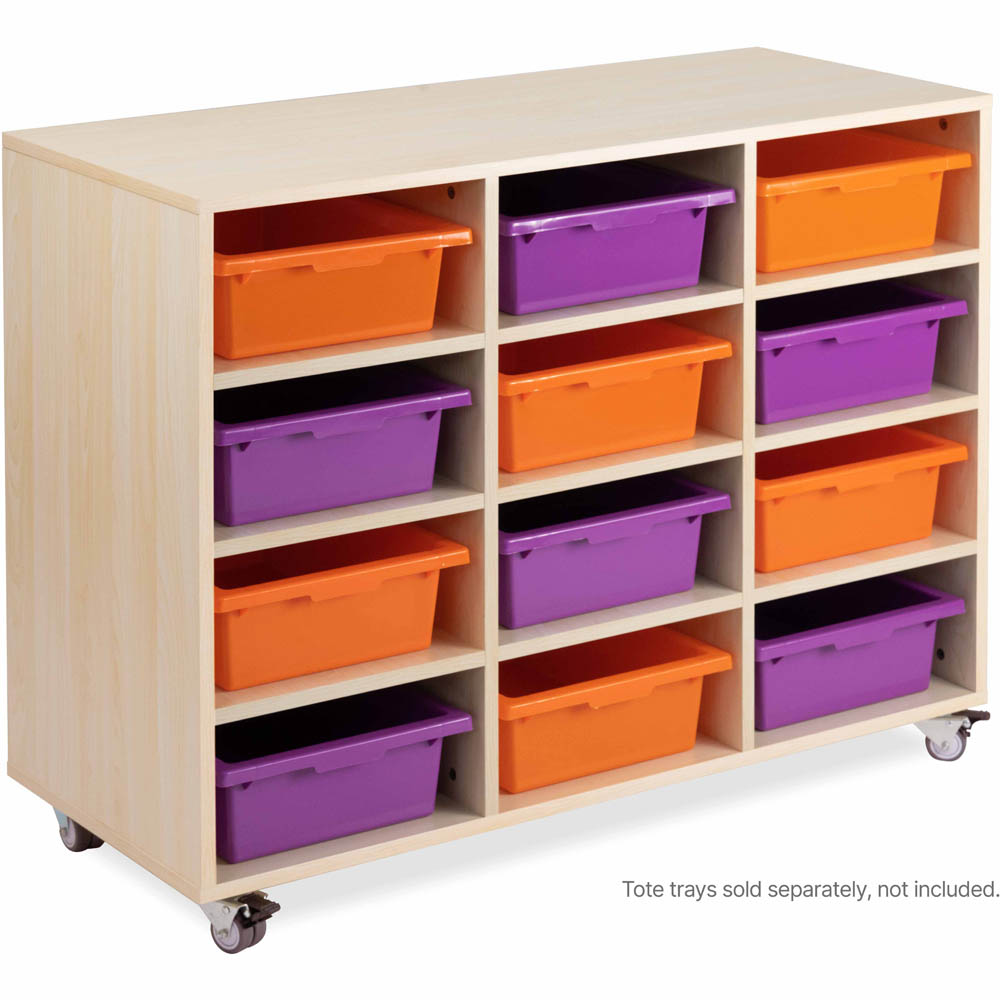 Image for VISIONCHART EDUCATION MOBILE STORAGE TOTE TRAY TROLLEY 12 BAYS from Mitronics Corporation