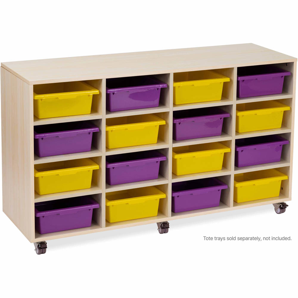 Image for VISIONCHART EDUCATION MOBILE STORAGE TOTE TRAY TROLLEY 16 BAYS from Memo Office and Art