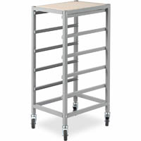 visionchart education mobile storage tote tray trolley 5 bays
