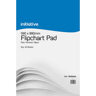 Image for INITIATIVE FLIPCHART PAD 70GSM 40 SHEETS 590 X 890MM WHITE PACK 2 from Australian Stationery Supplies