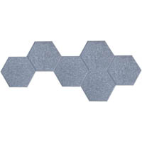 sana acoustic shapes hexagons 300 x 260mm moonlight pack 6