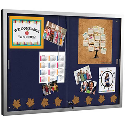 Image for VISIONCHART KROMMENIE NOTICE CASE SLIDING DOOR 1200 X 900MM from BusinessWorld Computer & Stationery Warehouse
