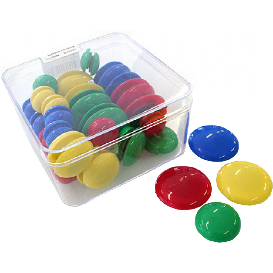 Image for VISIONCHART MAGNETIC BUTTONS ASSORTED PACK 48 from Clipboard Stationers & Art Supplies