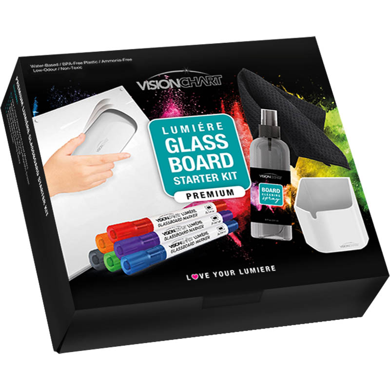 Image for VISIONCHART PREMIUM GLASSBOARD STARTER KIT from Clipboard Stationers & Art Supplies