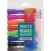 visionchart whiteboard marker chisel assorted pack 8