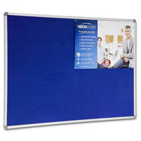 visionchart corporate felt pinboard aluminium frame 1200 x 1200mm royal blue