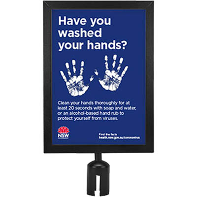 Image for RETRACTA Q SIGN HOLDER A4 MATT BLACK from That Office Place PICTON