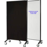 visionchart communicate room divider whiteboard with pinnable fabric 1800 x 900mm white / charcoal