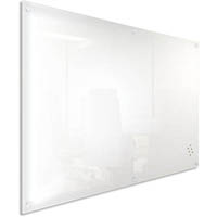 visionchart lumiere magnetic glassboard with pen tray 1500 x 900mm white