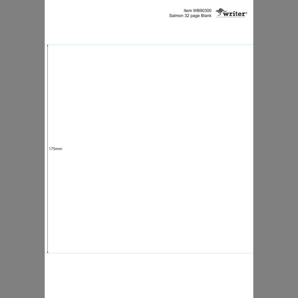 WRITER STUDENT NOTEBOOK PLAIN 32 PAGE 250 X 175MM SALMON |  | 7032718
