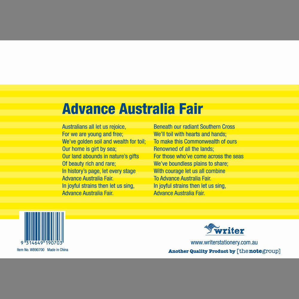 WRITER STUDENT NOTEBOOK 10MM DOUBLE RULED/GUIDE 32 PAGE 250 X 175MM YELLOW |  | 7032721