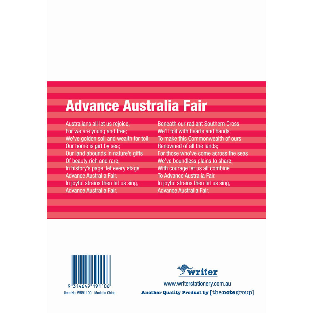 WRITER STUDENT NOTEBOOK 12MM SINGLE RULED 64 PAGE 250 X 175MM RED |  | 7032725