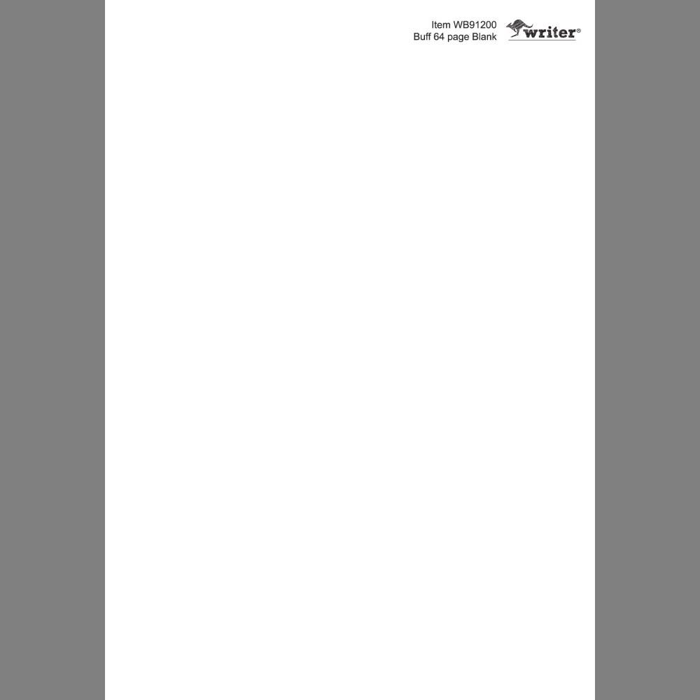 WRITER STUDENT NOTEBOOK PLAIN 64 PAGE 250 X 175MM BUFF |  | 7032726