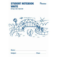 writer student notebook 5mm grid 64 page 250 x 175mm white