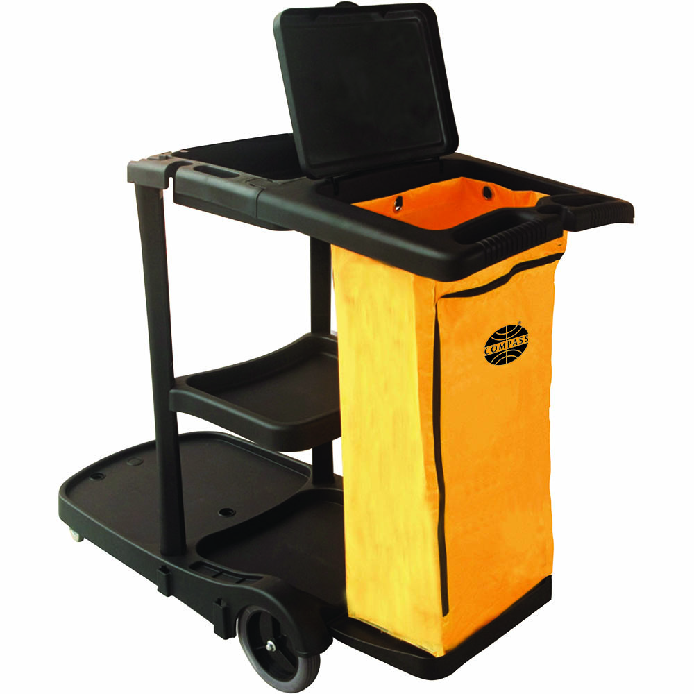 Image for COMPASS JANITORS CART WITH LID YELLOW/BLACK from That Office Place PICTON