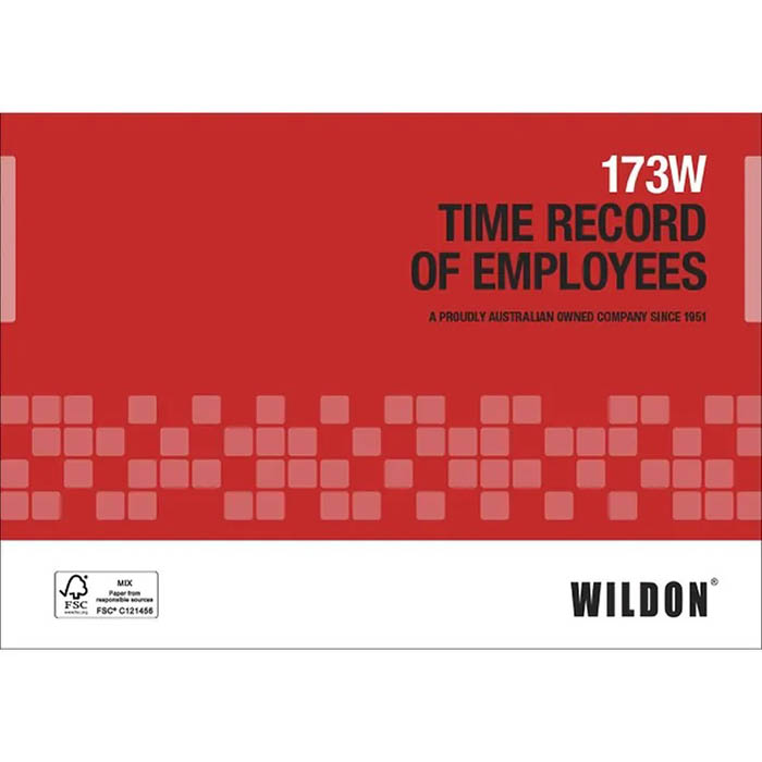 WILDON 173W TIME RECORD OF EMPLOYEES BOOK |  | 7046329i