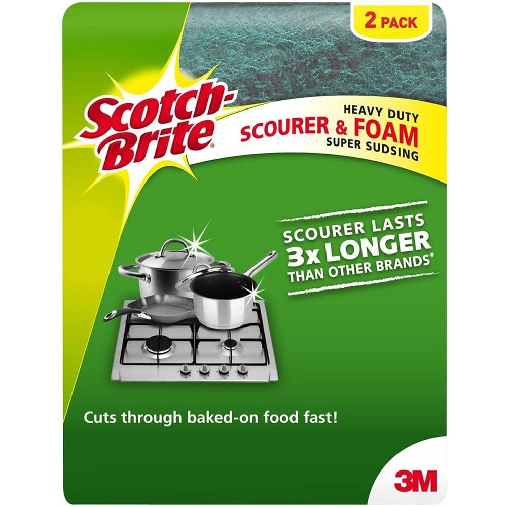 Image for SCOTCH-BRITE HEAVY DUTY FOAM SCRUB PACK 2 from Prime Office Supplies