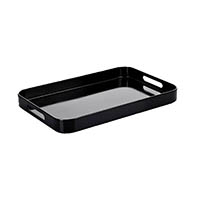connoisseur melamine tray with side handles large black