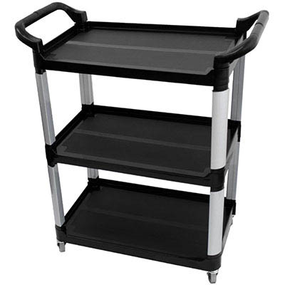 Image for COMPASS COMPACT 3 SHELF UTILITY CART BLACK from BusinessWorld Computer & Stationery Warehouse