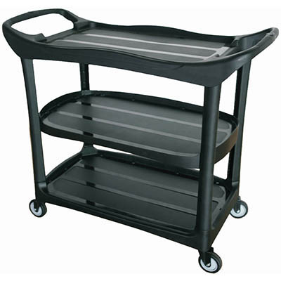 Image for COMPASS 3 SHELF UTILITY CART BLACK from That Office Place PICTON