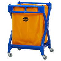 compass scissor laundry cart with bag 195 litre yellow/blue