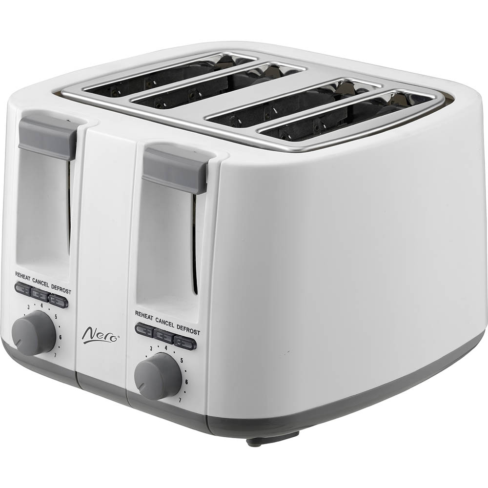 Image for NERO TOASTER 4 SLICE WHITE from Prime Office Supplies