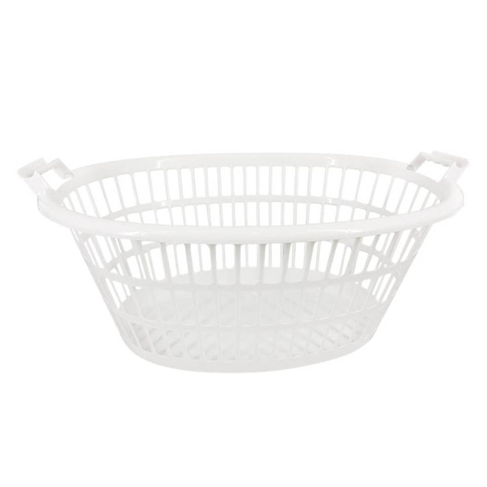 Image for COMPASS OVAL LAUNDRY BASKET WHITE from Mitronics Corporation