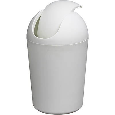 Image for COMPASS BULLET PLASTIC SWING BIN 8 LITRE WHITE from Challenge Office Supplies