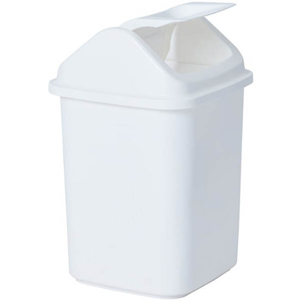 Image for COMPASS RECTANGULAR PLASTIC SWING BIN 20 LITRE WHITE from Merv's Stationery