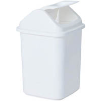 compass rectangular plastic swing bin 20 litre white