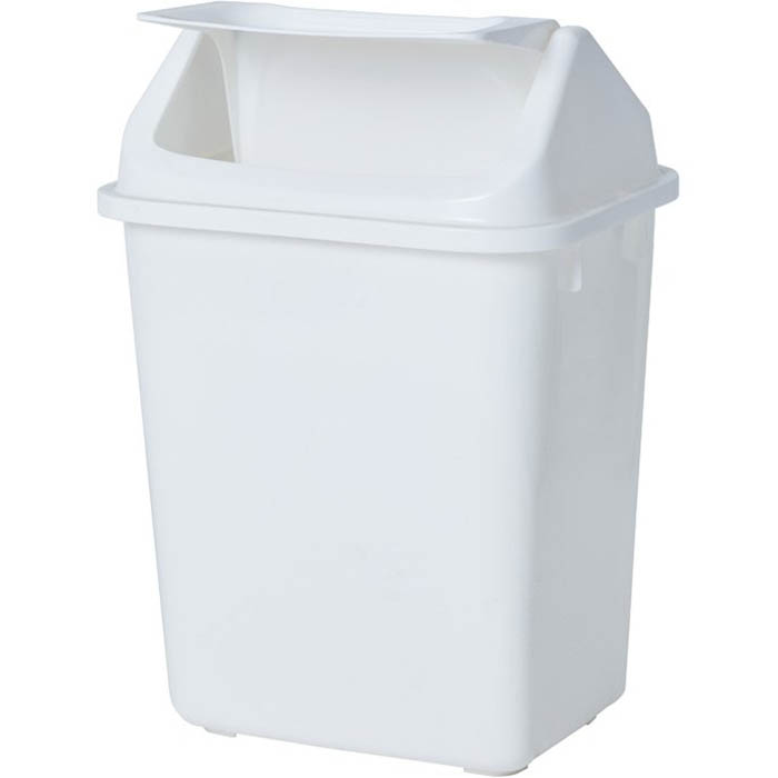 Image for COMPASS RECTANGULAR PLASTIC SWING BIN 38 LITRE WHITE from Mitronics Corporation