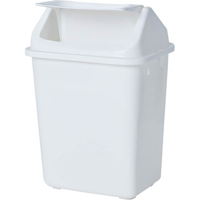 Image for COMPASS RECTANGULAR PLASTIC SWING BIN 38 LITRE WHITE from Clipboard Stationers & Art Supplies