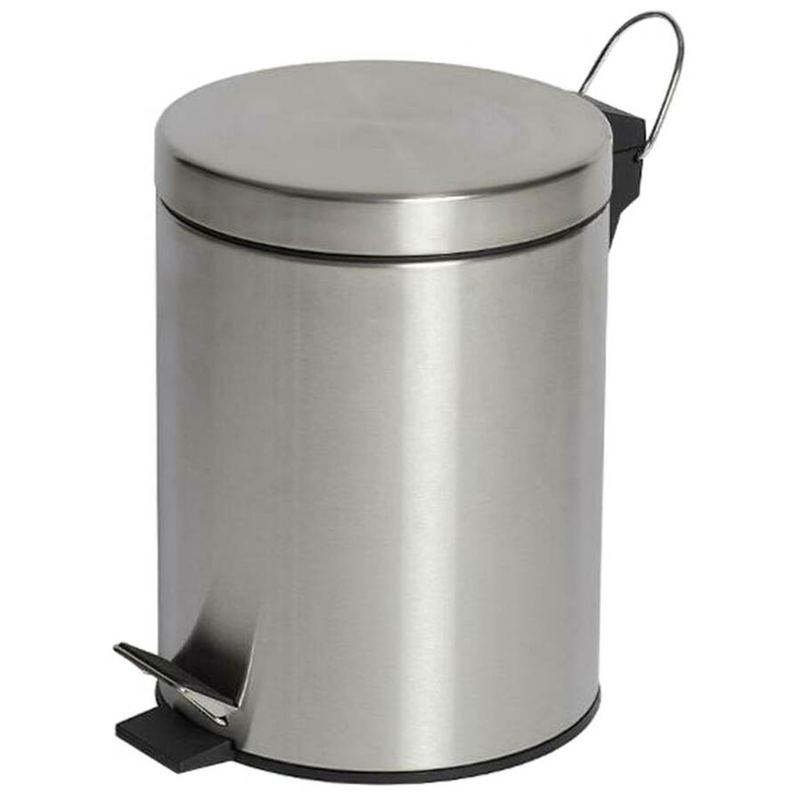Image for COMPASS PEDAL BIN ROUND STAINLESS STEEL 5 LITRE BRUSHED STEEL from Office Express
