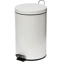 compass pedal bin powder coated 12 litre white