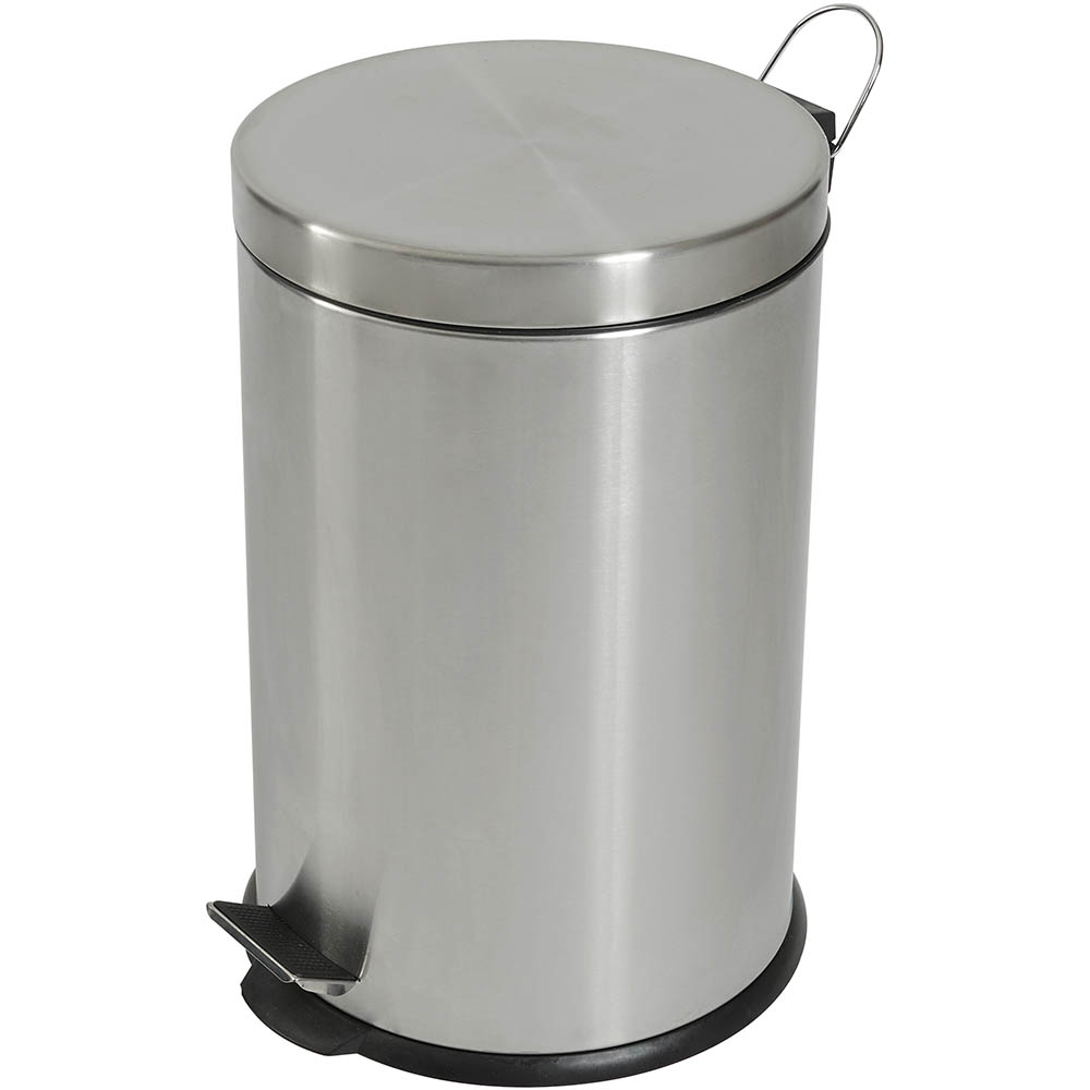 Image for COMPASS ROUND PEDAL BIN 20 LITRE STAINLESS STEEL from That Office Place PICTON