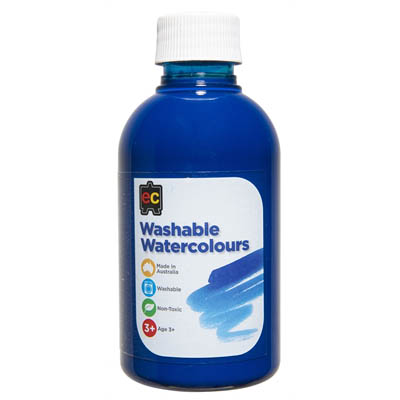 Image for EDUCATIONAL COLOURS WASHABLE WATERCOLOUR PAINT 250ML BLUE from Clipboard Stationers & Art Supplies