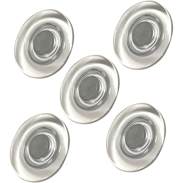 Image for VISIONCHART GLASSBOARD SUPER STRONG MAGNETIC BUTTONS 30MM CLEAR PACK 5 from Mitronics Corporation