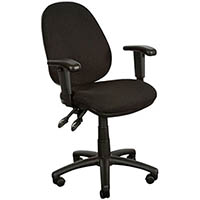 ys design 08 typist chair high back arms black