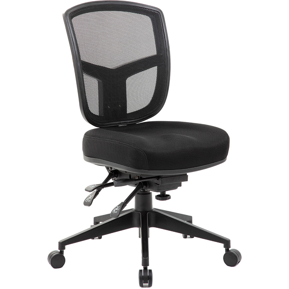 Image for MIAMI TASK CHAIR MEDIUM MESH BACK BLACK from Clipboard Stationers & Art Supplies