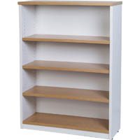 oxley bookcase 4 shelf 900 x 315 x 1200mm oak/white