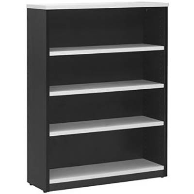 Image for OXLEY BOOKCASE 4 SHELF 900 X 315 X 1200MM WHITE/IRONSTONE from Prime Office Supplies