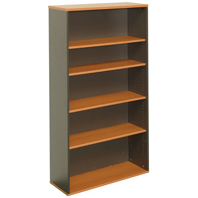 Image for OXLEY BOOKCASE 5 SHELF 900 X 315 X 1800MM BEECH/IRONSTONE from Challenge Office Supplies