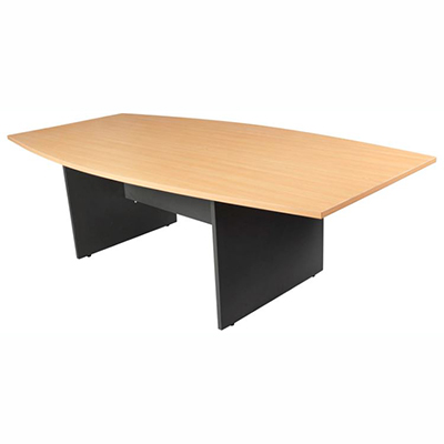 Image for OXLEY CONFERENCE TABLE BOAT SHAPED 1200 X 2400 X 730MM BEECH/IRONSTONE from BusinessWorld Computer & Stationery Warehouse