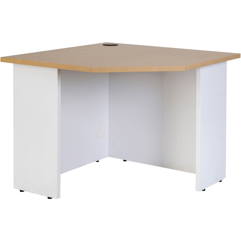 Image for OXLEY CORNER WORKSTATION UNIT 900 X 900 X 750MM OAK/WHITE from Mitronics Corporation